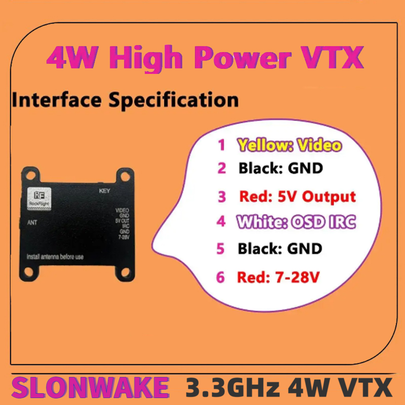 SLONWAKE FPV 3.3G 16CH 4000mW  - Fpv Drone Receiver avaliação e preço