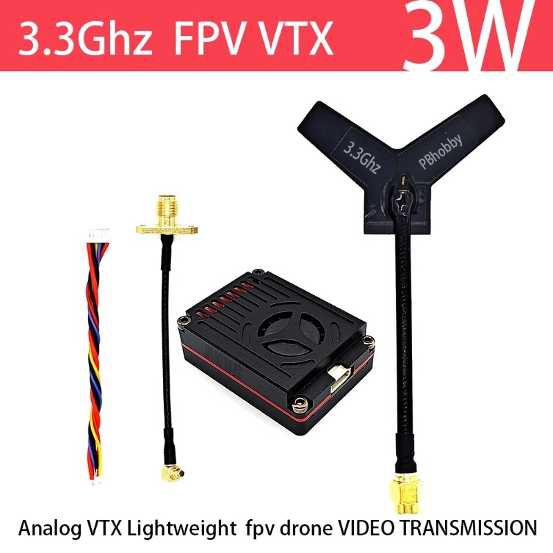3.3GHz FPV VTX/VRX  3W Analog  - Fpv Drone Vtx avaliação e preço