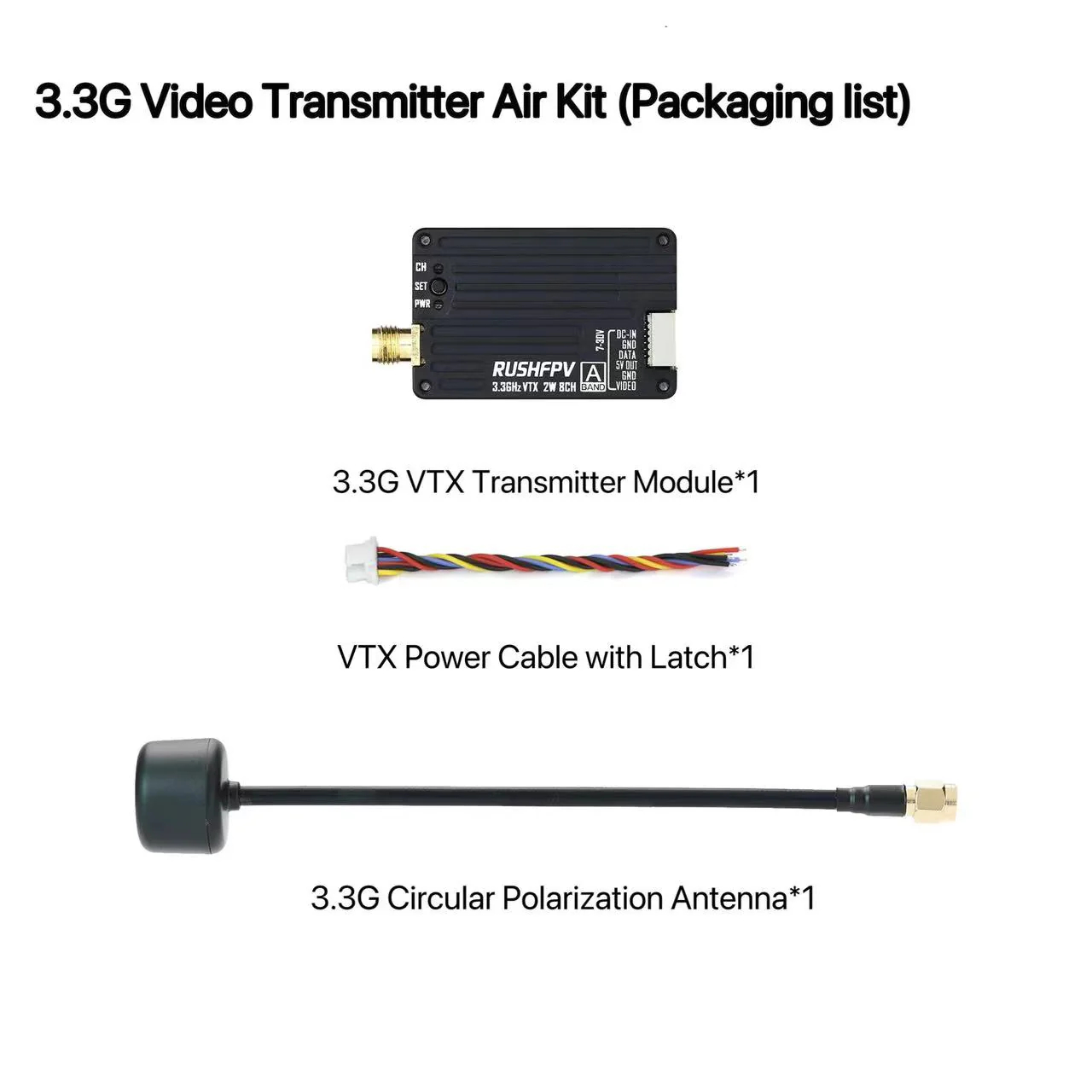 RUSHFPV 3.3G 2W VTX Transmitte - Fpv Drone Receiver avaliação e preço