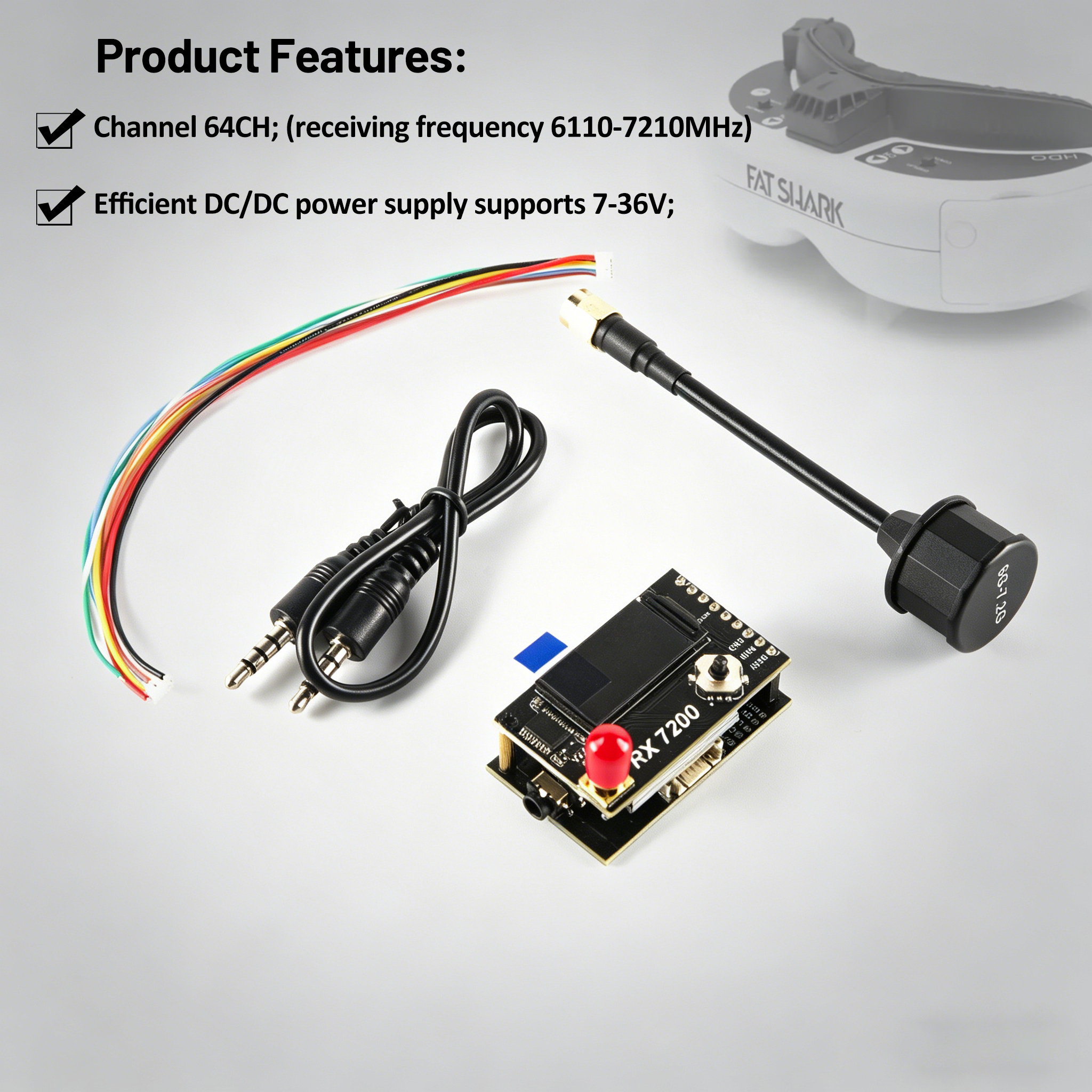 7.2G Video Receiver Module 64- - Fpv Drone Goggles avaliação e preço