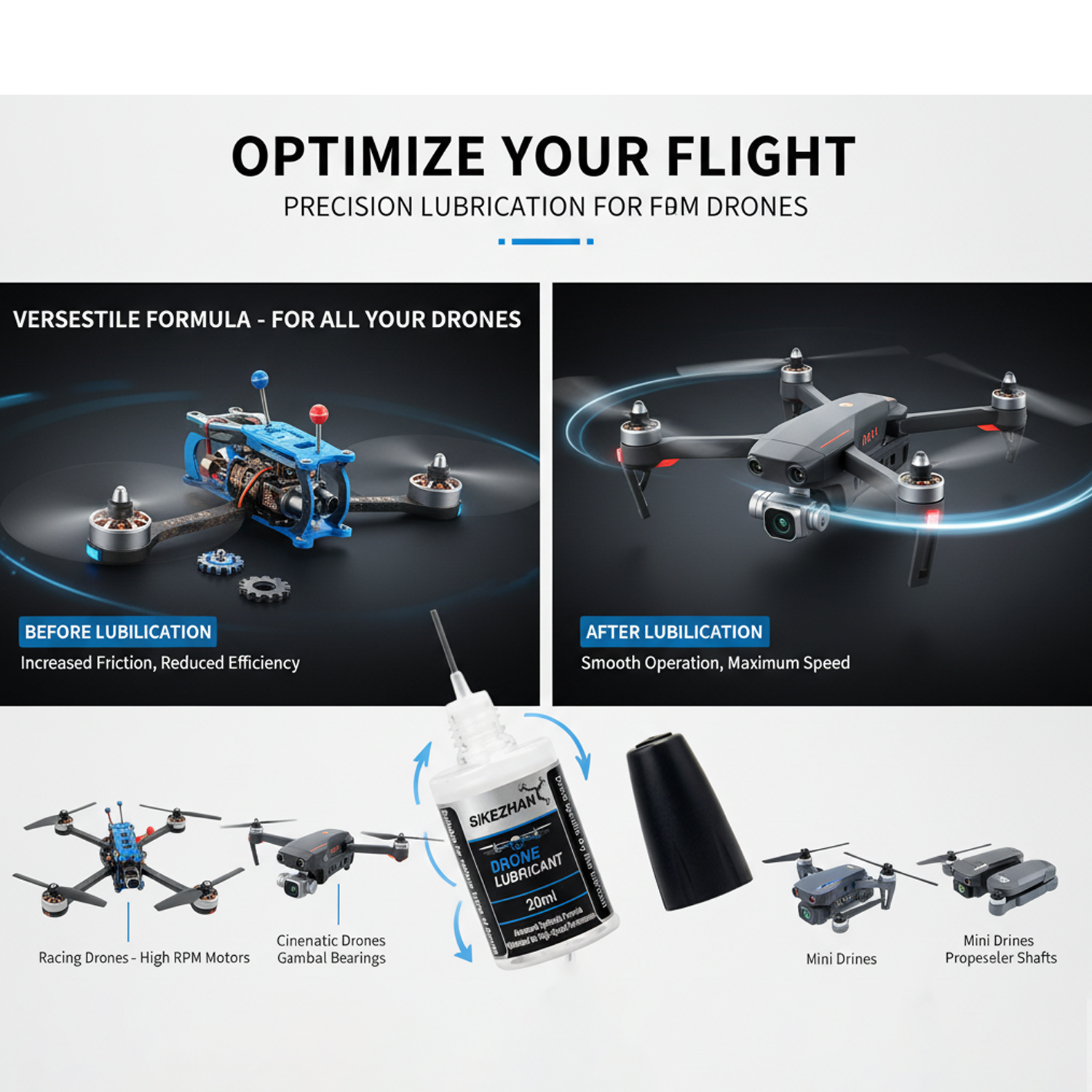 Micro Drone Motor Bearing Lubr - Fpv Drone Quadcopter avaliação e preço