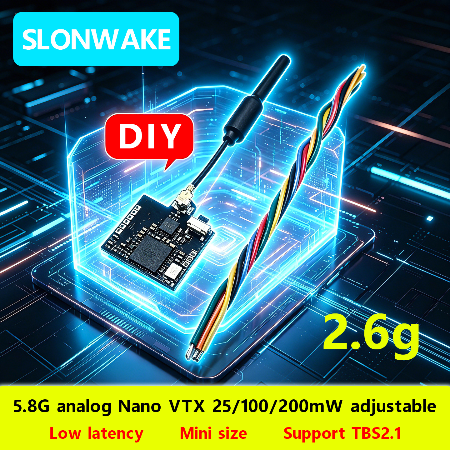 SLONWAKE Nano 5.8G 48CH 200mW  - Fpv Drone Receiver avaliação e preço