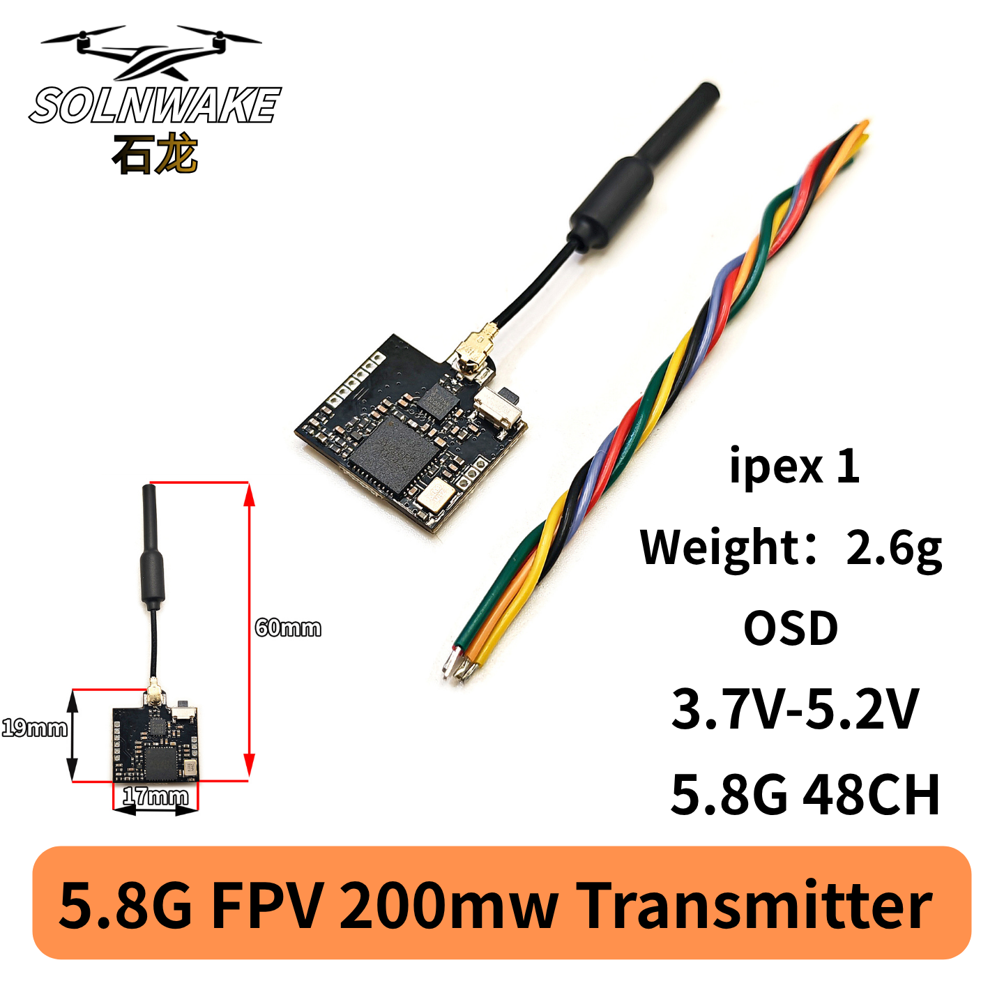 SLONWAKE Nano 5.8G 48CH 200mW  - Fpv Drone Receiver avaliação e preço