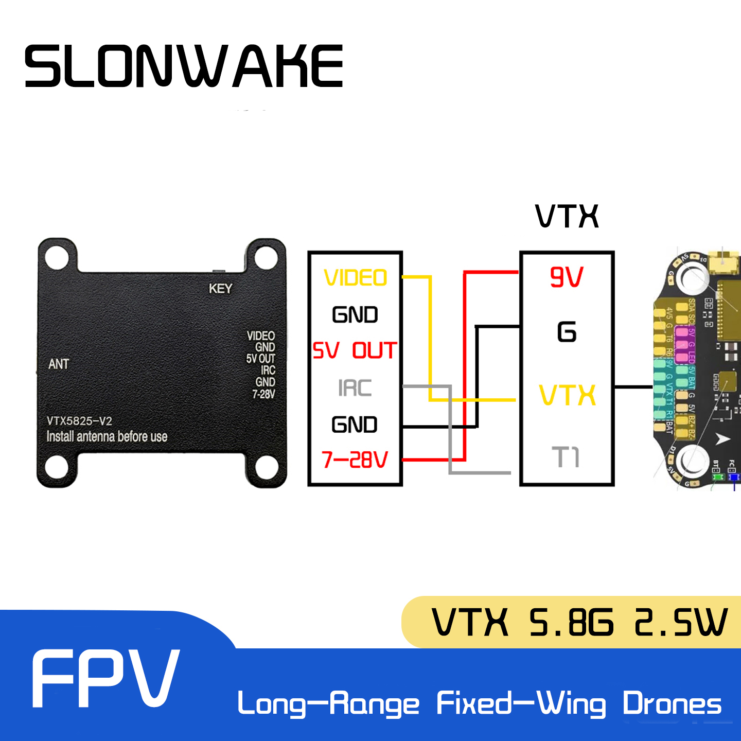 SLONWAKE 5.8G 48CH FPV Transmi - Fpv Drone Receiver avaliação e preço