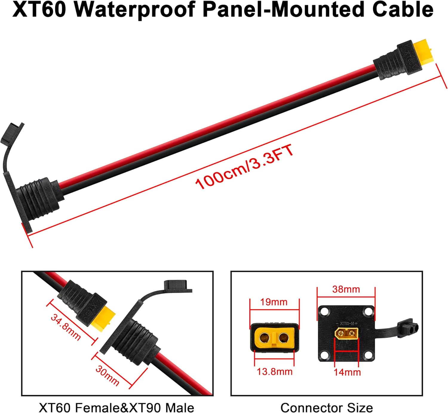 JMUYTOP 3FT 12AWG XT60 Panel M - Fpv Drone Charger avaliação e preço