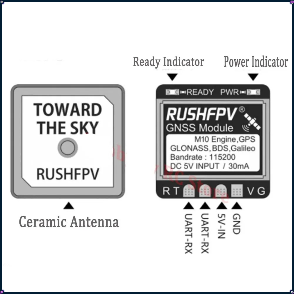1-4Pcs RUSHFPV MINI M10 GPS Mo - Fpv Drone Antenna avaliação e preço