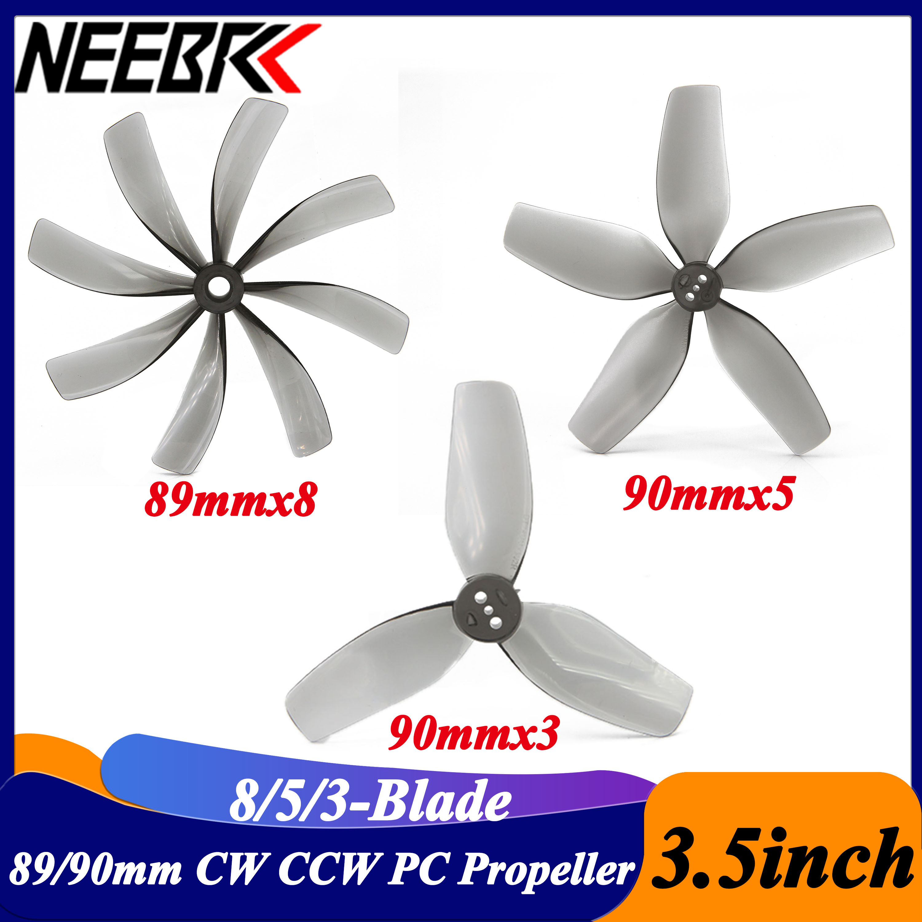 2Pairs 3.5inch 89x8 90x5 90x3  - Fpv Drone Quadcopter avaliação e preço