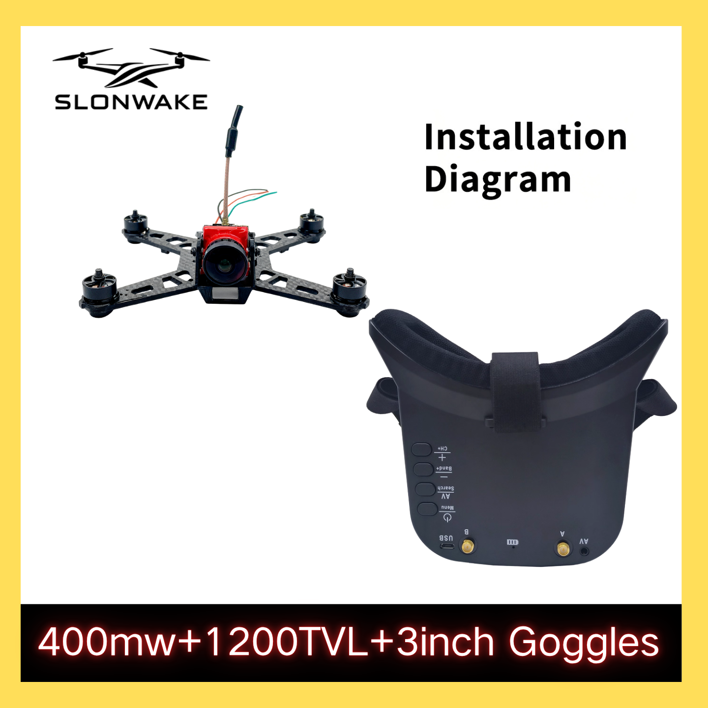 SLONWAKE 5.8G 48CH FPV 400mw V - Fpv Drone Frame avaliação e preço
